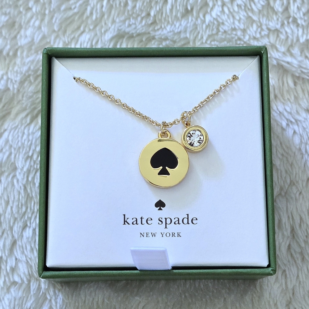 Kate Spade♠️ "Spot The Spade" Double✌️ Pendant Necklace - NIB - Picture 8 of 16
